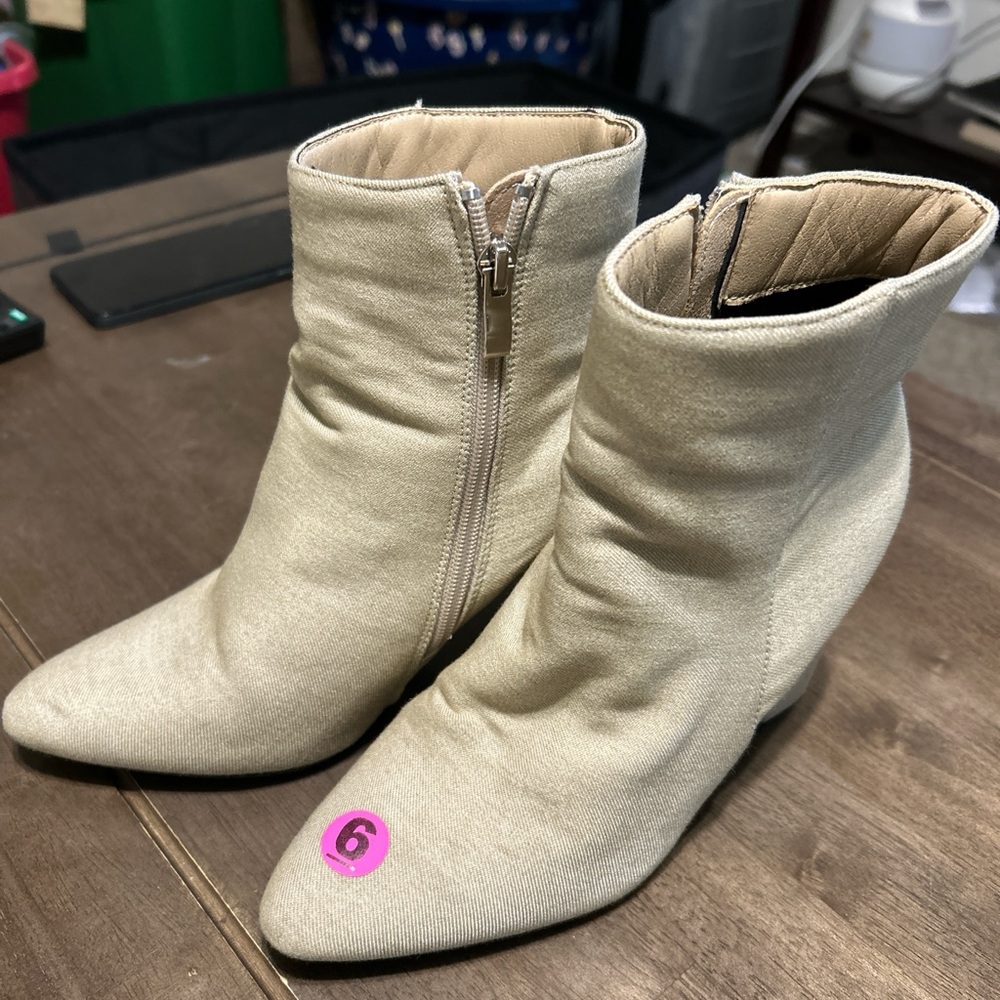 Elegant Cream Ankle Boots